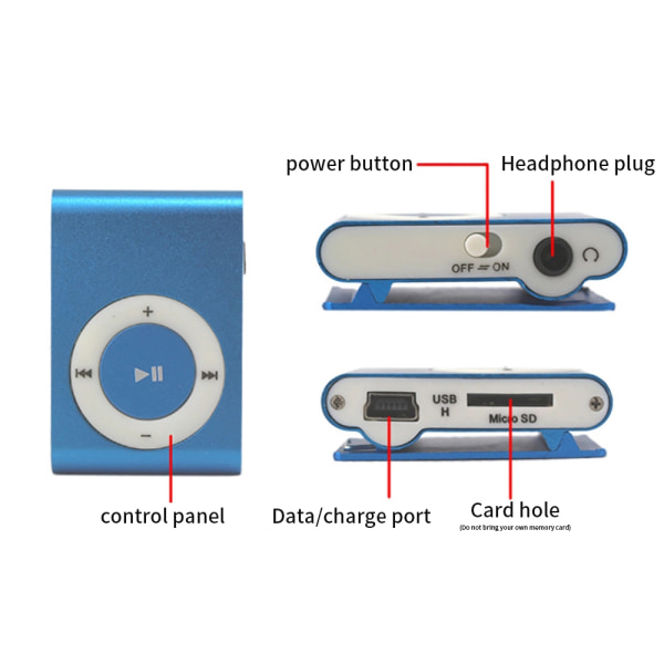 Mini Digital MP3 Multimediaspelare med LCD-skärmpresenter Blue