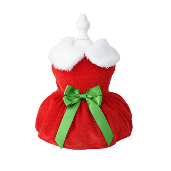 Julkläder för hundar, Santa Claus-kostym, vinterklänning för valp och katt, varm kappa B M