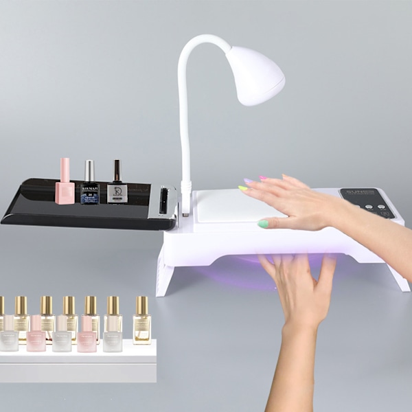 [3-dages forsendelse] Gel LED neglelampe - 3 timer tørretumbler - LCD-display - Hurtigtørrende neglekunstlampe - 72 W foldbar handske pude neglelampe, med 24 LED-lampeperler