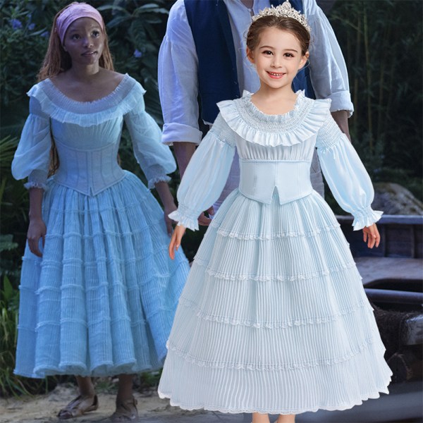 Sjöjungfru prinsessa klänning flickor cosplay födelsedagsfest prestanda 130cm
