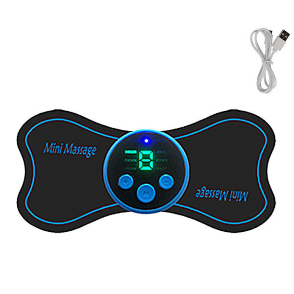 Mini Nackmassage Apparat Cervikal Stimulator Smärtlindring Elektrisk Digital display rechargeable