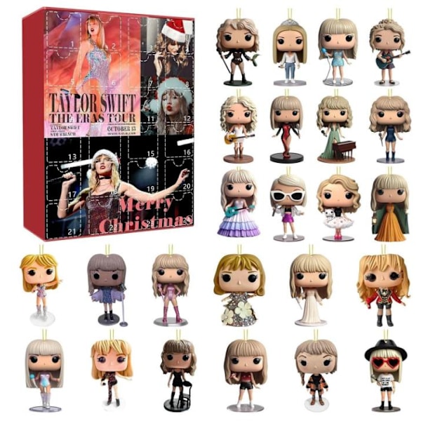 Julkalender med Taylor Swift för 2024 - 24 Dagar Julkalender Nedräkningskalender Ornament Julnyckelring Present Idé Musikälskare C