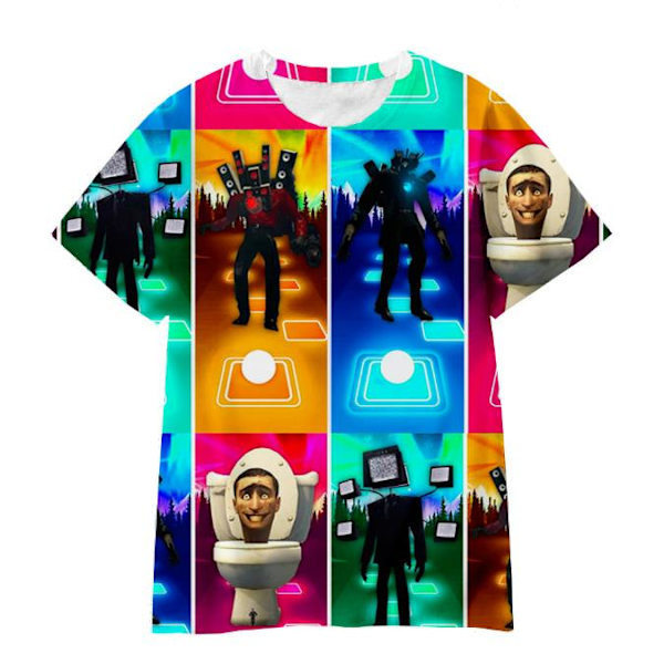 Skibidi Toalett TV Man Barn 3D Tryck T-Shirt Pojke Flicka Sommar Kortärmad Tee Topp A 7-8 Years