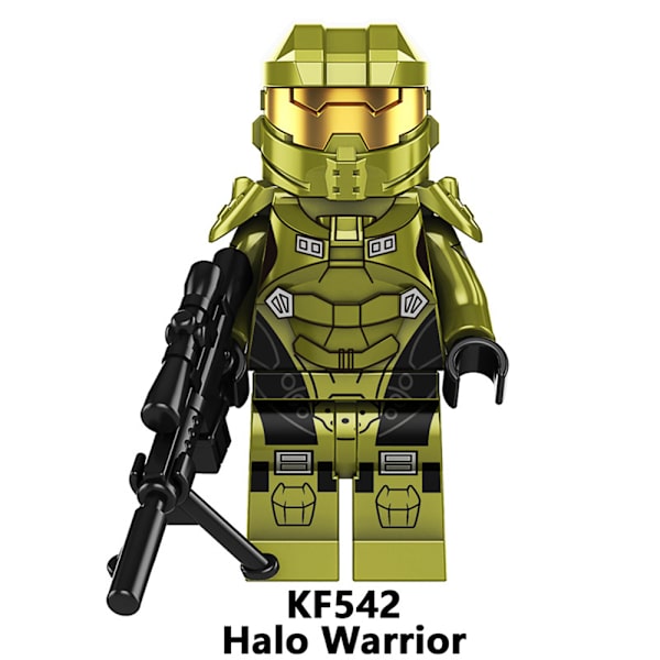 8 st/set Halo Warrior Actionfigurer Byggklossar Leksakstårta Topper Dekorationer Present 8PCS