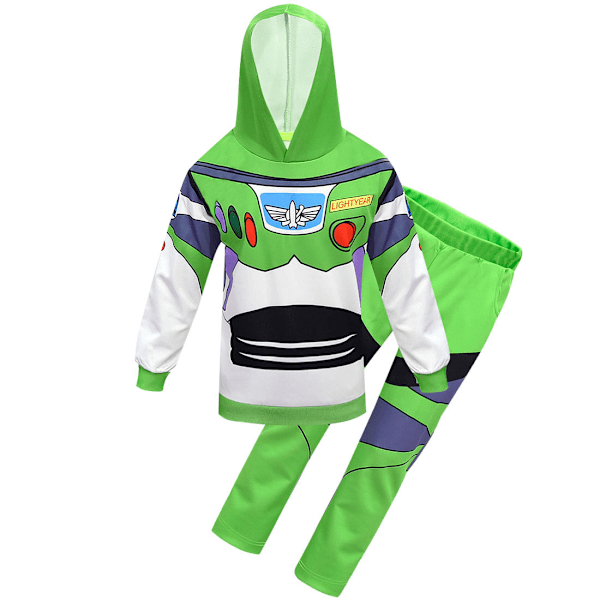 Buzz Lightyear Toy Story Børn Drenge Fest Cosplay Kostume Hættetrøje Udklædning 100cm