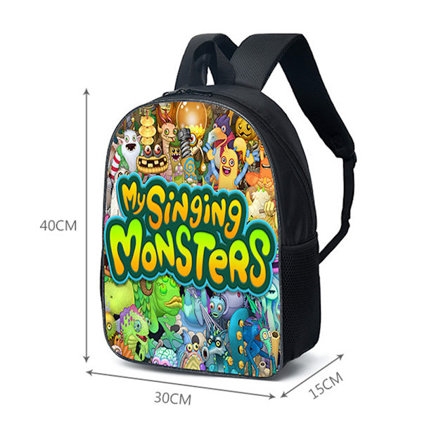 Ryggsäck med tecknat monster för konserter, skola och axelväska A