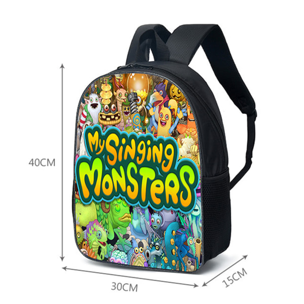 Ryggsäck med tecknat monster för konserter, skola och axelväska C