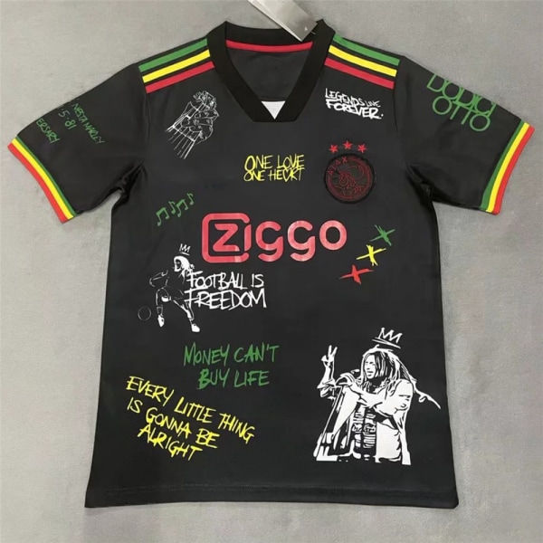 21/22 Ajax 3:e Bob Marley Special Edition Fotbollströja Toppar Herr Black S