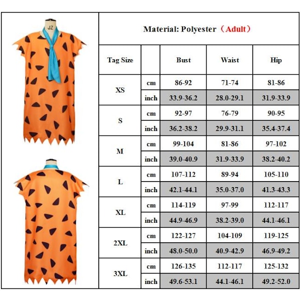 The Flinstones Fred Cosplay Kostym Anime The Flintstones Fred Cosplay Kostym Comic Show Kläder Halloween Karneval Party Outfits M
