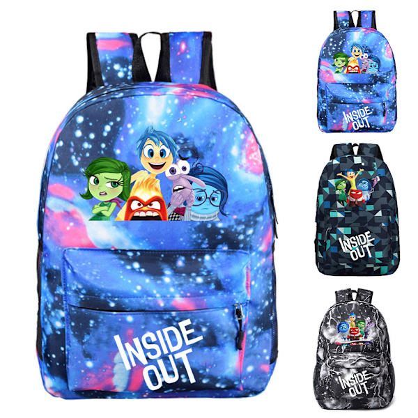 Inside Out Student Skolväska Stor Kapacitet Full Print Ryggsäck Påskgåva B