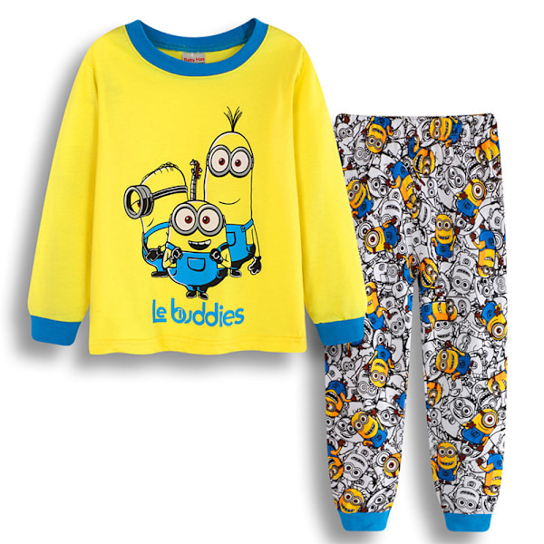 4-8 år pojkar flickor Despicable Me långärmad topp och byxor pyjamas set barn sovkostym outfit B 110cm