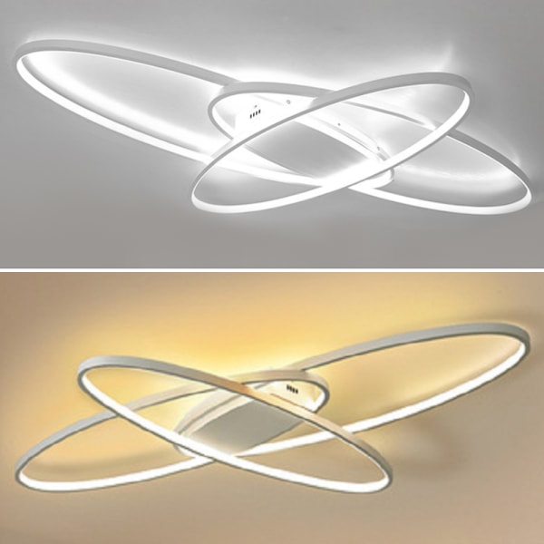 [3 dagers forsendelse] LED stuelampe taklampe - dimbar med fjernkontroll - moderne oval design - spisestuelampe takbelysning White