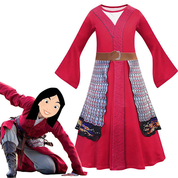 Halloween Karnevaali Cosplay Mulan Viitta Puku Tyttöjen Puku 110CM