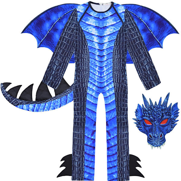 4-10V Poikien Dinosaurusasut Cosplay Haalari Trikoo + Naamio 120cm