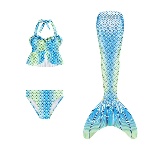 Sjöjungfrustjärtar för simning Flickor Baddräkter Prinsessa Bikini Baddräkt Set för Barn Flickor Barn Simbar Sjöjungfrustjärtsduk #6 140cm