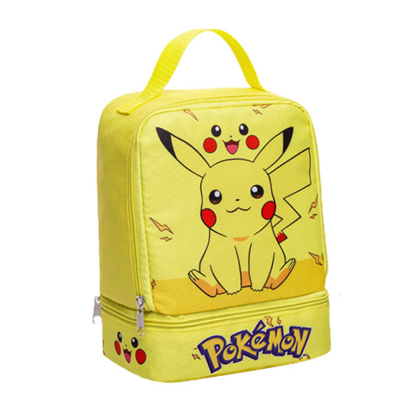 Barn Lunch Box Bag Dubbellagers Isoleringsväska för Student Pikachu