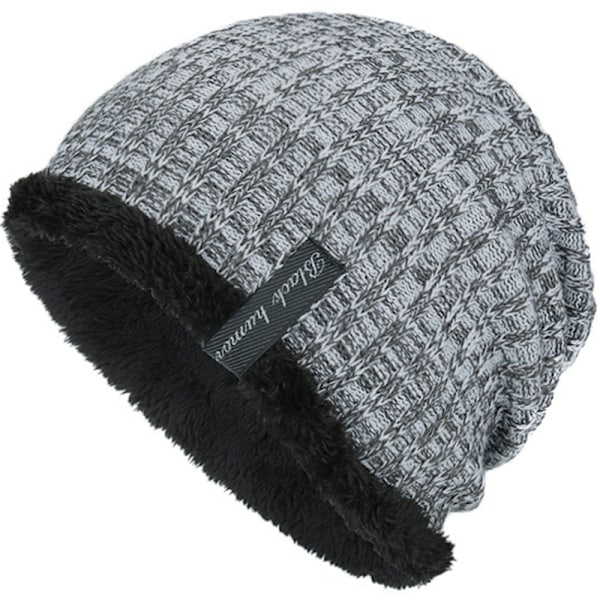 Vinter Unisex Fashion Beanies Hat Men Tjock Mössa Wine Red