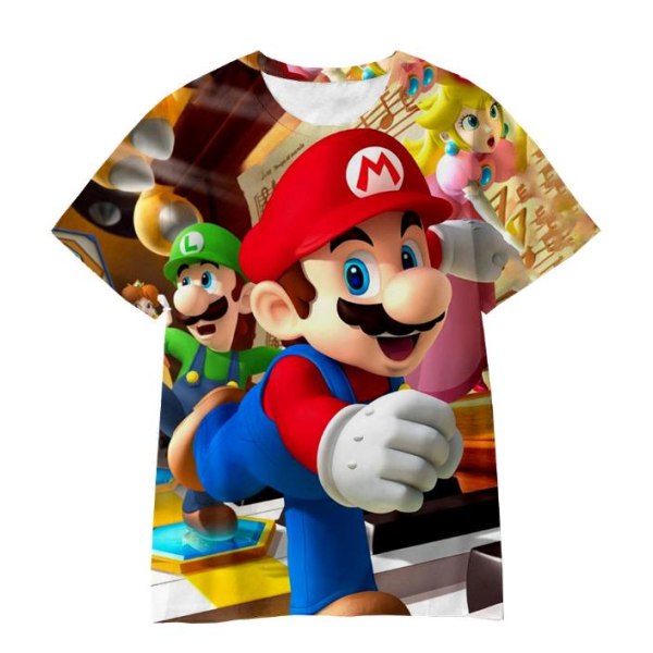 Mario Kids Mode Casual kortärmad tecknad T-shirt Nyhet B 140cm