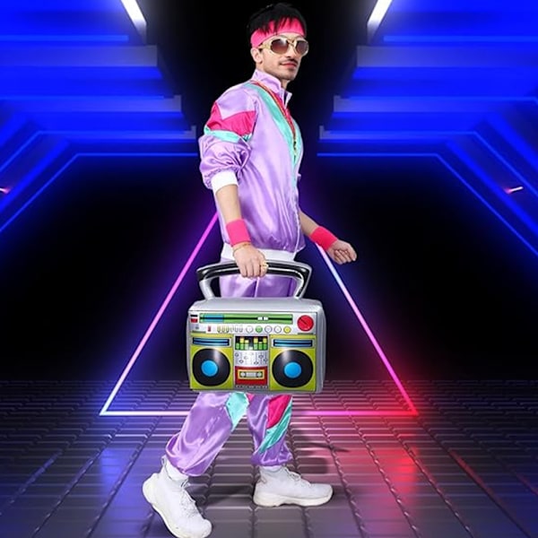 Herr Dam 80-tals 90-tals Skaloverall Kostym Sport Träningsdräkt Hip Hop Maskerad Outfit Purple S