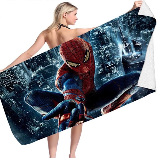Superhjälte Spiderman Strandbad Handduk Snabbtorkande Mikrofiber Badrock B 70*150cm
