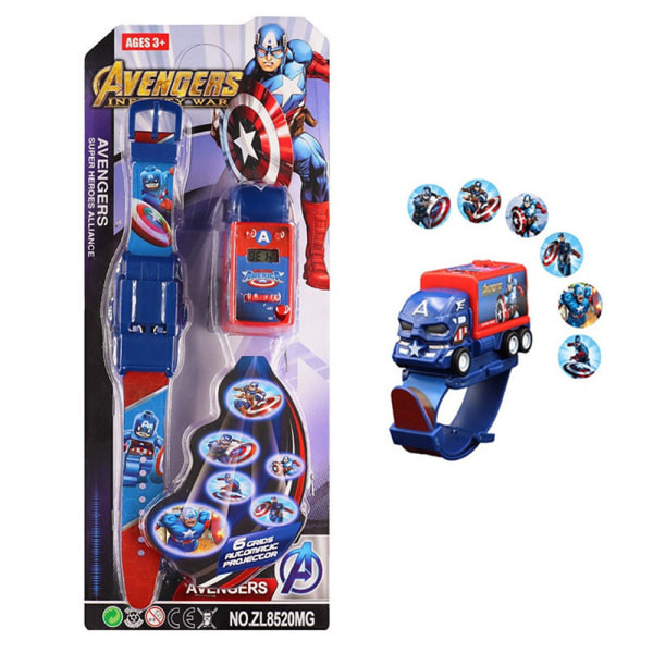 Elektronisk Deformation Watch Barn Transformation Robotleksaker Captain America