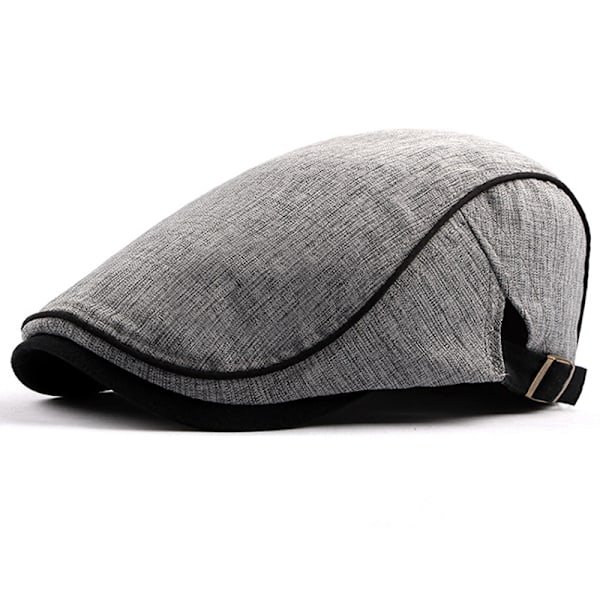 Unisex Retro Miesten Ivy Flat Cap Newsboy Säädettävä Baretti Cabbie Gatsby Ajolippis Light gray
