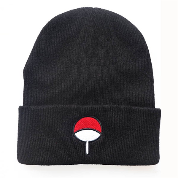 Naruto Stretch Knit Beanie Hat för män med broderad manschett A
