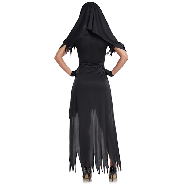 Halloween Nunna Puku Kauhu Aikuisten Selkä Mekko Yhtenäinen Halloween Roolileikki Asusteet Asu M