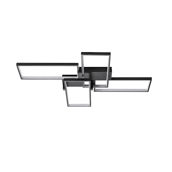 [3-dagers forsendelse] LED taklamper - Trinnløs dimbar taklampe - 4 rektangler, 90*65cm Black