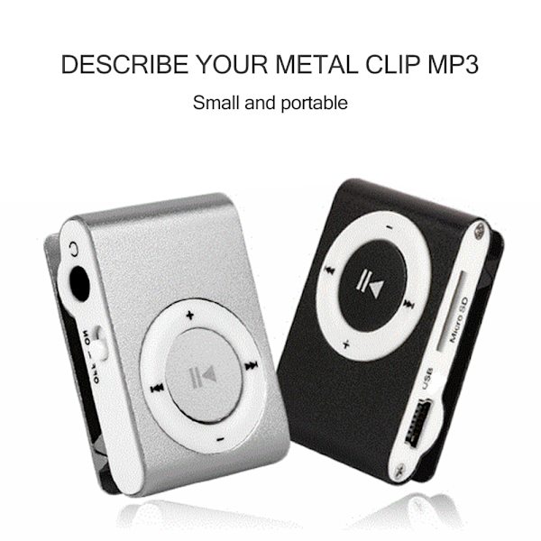Mini digitaalinen MP3-multimediasoitin LCD-näytöllä, lahjat Black