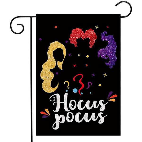 Halloween Hocus Pocus 2 Banner Trädgårdsflagga Dekor för Utomhus A