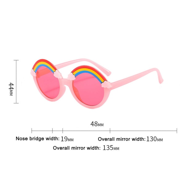 Gummipolariserad regnbågsdesign solglasögon för flickor Pink