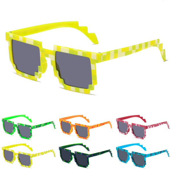 Minecraft Solglasögon Pixel UV Protect Gamer Solglasögon Vuxen Yellow