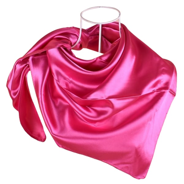 Kvinnors enfärgade scarf temperament scarf sjal mode Rose red 90*90cm
