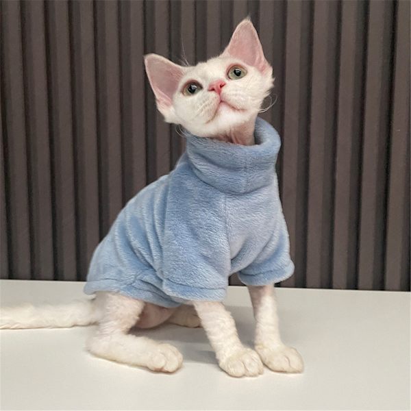 Husdjurskläder Katter Bekväm Tröja Utomhus Varm Snygg Rock blue XS