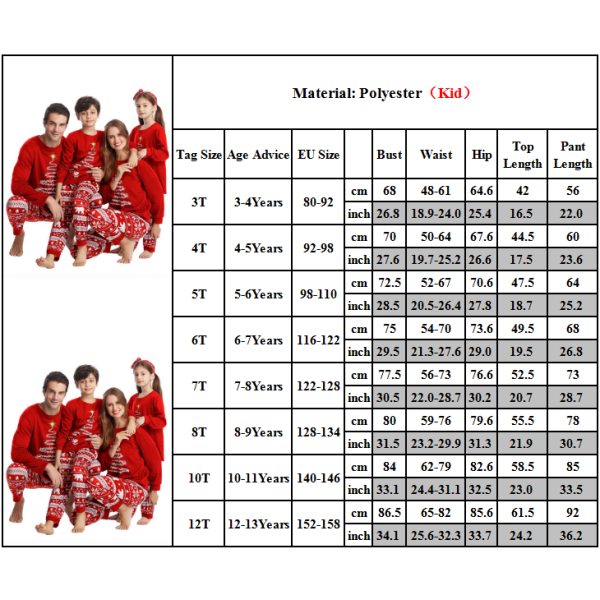 Matchande familjepjamas för barn, julpyjamas, nattkläder med julgran Mother M