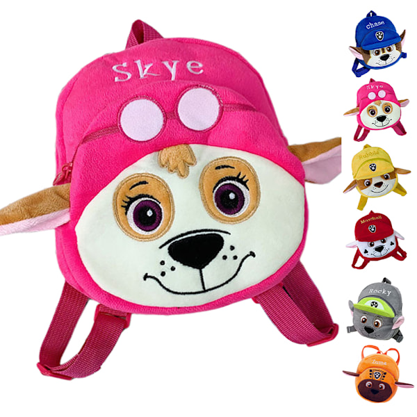 PAW Patrol Förskola Plysch Ryggsäckar Härlig Bokväska Lätt Söt Reseryggsäck Present Barn Skolväska Flickor & Pojkar Pink 19x22x7.5cm