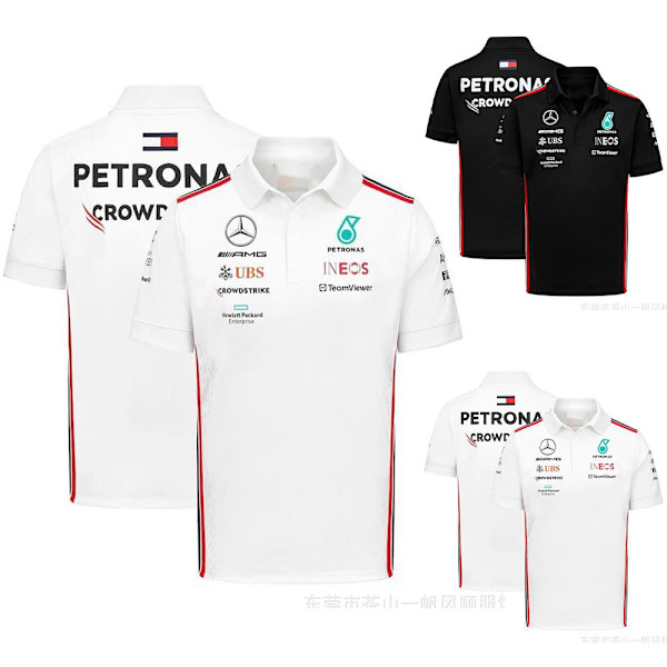 F1-kilpatallin poolopaita, miesten lyhythihainen poolopaita, rento T-paita, topit White L