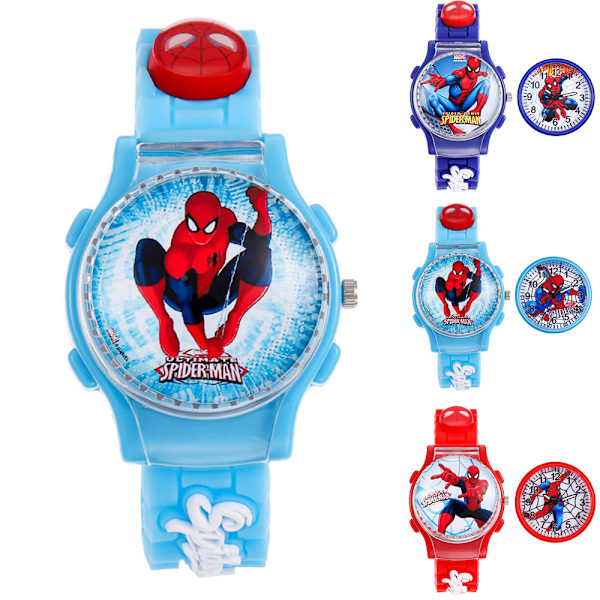 Barn Pojkar Superhjälte Armbandsur Retractable Rem Light blue