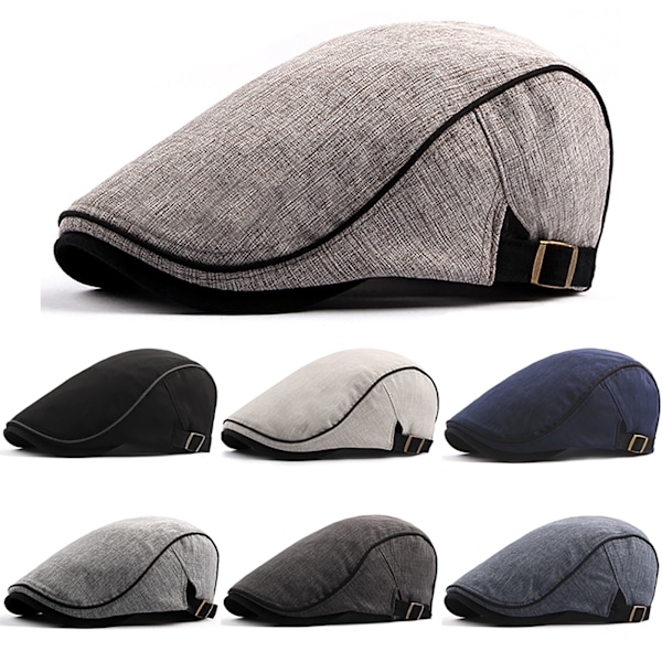 Unisex Retro Miesten Ivy Flat Cap Newsboy Säädettävä Baretti Cabbie Gatsby Ajolippis Meter