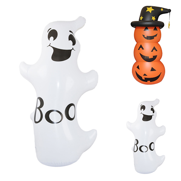 Sød Halloween Dekoration Oppustelig Græskar Spøgelse Display Indendørs Udendørs til Have, Græsplæne, Fest, Højtid Ghost