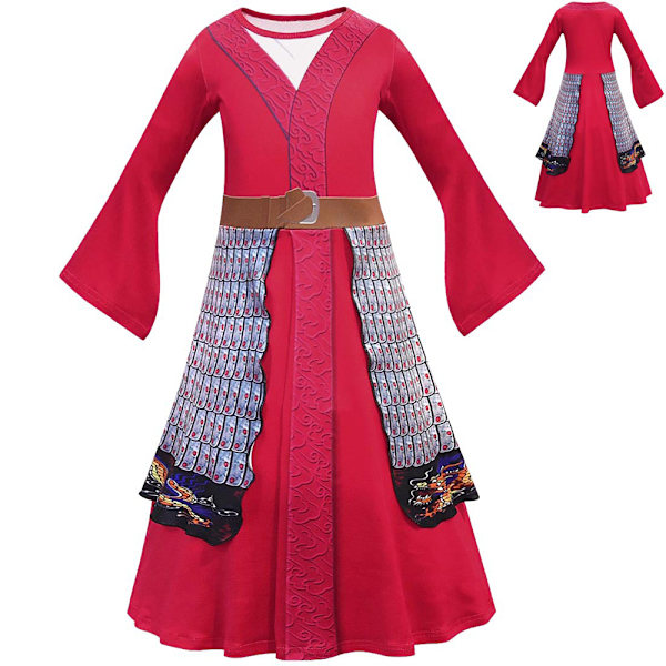 Halloween Karnevaali Cosplay Mulan Viitta Puku Tyttöjen Puku 120CM