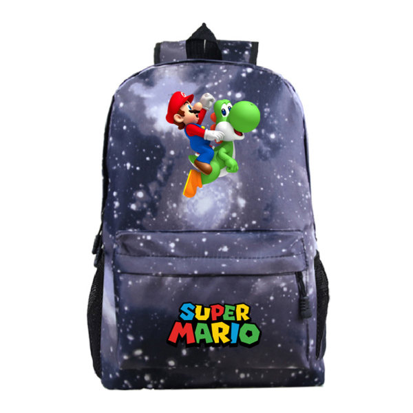 Super Mario Backpack Multi Character Video Game Schoolbag Travel Lightning Grey