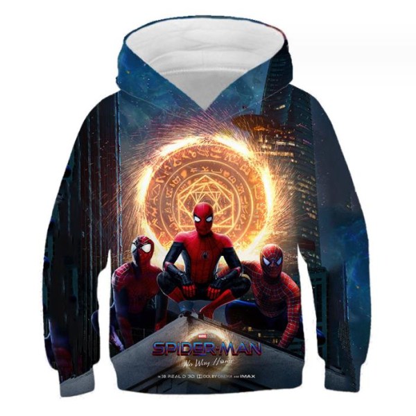 Pojke Flicka 3d Hoodie Mode Höst Vinter Spider-Man Sweatshirt C 120cm