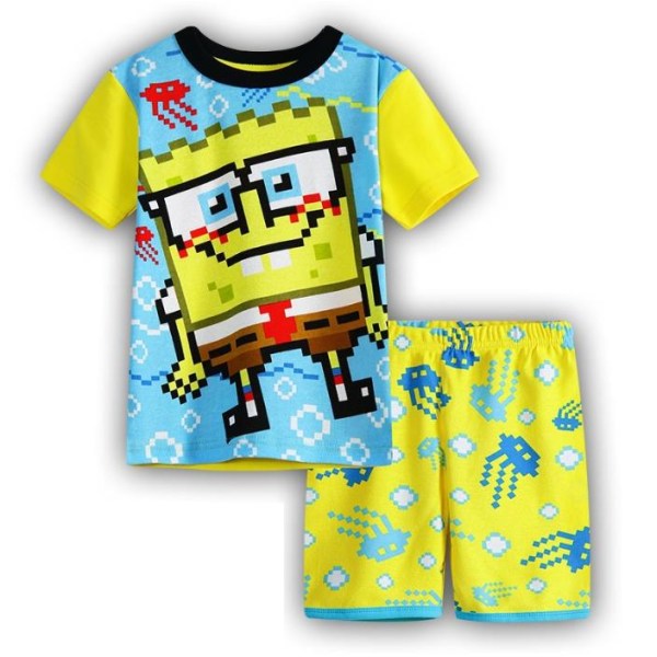 Barn Pojkar Flickor Tecknadt print Sovkläder Barn T-shirt Shorts Outfit Pjs Set B 6 Years