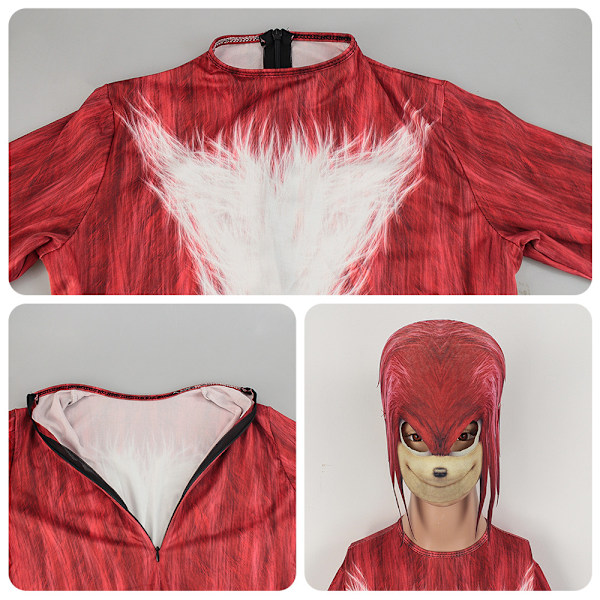 Sonic Hedgehog Cosplay -asu lapsille, pojille ja tytöille, juhla-asu päähineellä Red 160cm