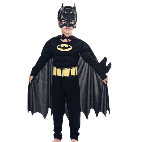 Barn Batman Superhjälte Muskelbröst Kostym Halloween Fest Karneval Maskeraddräkt 150cm