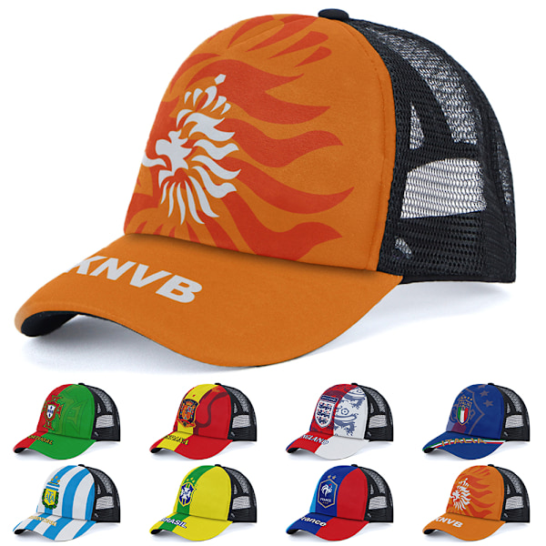 Herr Basecall Cap Fotbolls-VM Snapback Sport Trucker Justerbar Mesh Hat Solhatt B