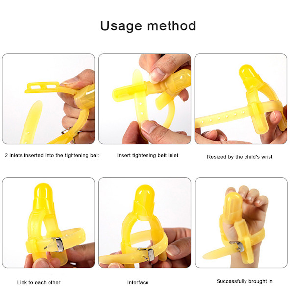 Baby Suger Tummen Skydd Tummen Suger Stopper Fingerskydd Yellow