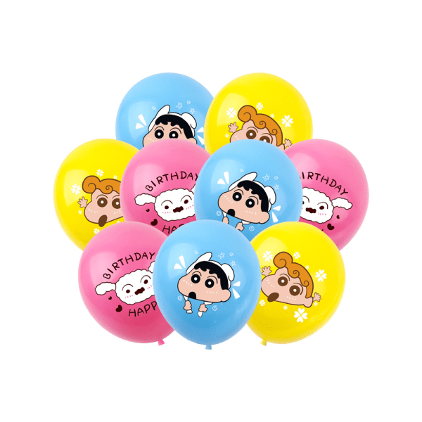 Crayon Shin-chan Tema Barn Födelsedagsfest Tillbehör Heminredning Banner Ballonger Kit